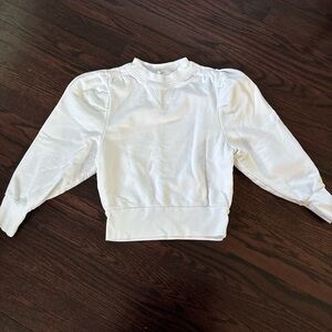 White Puff Sleeve Sweatshirt